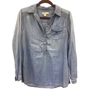 Coldwater Creek Women's Denim Blue Shirt Medium 10-12